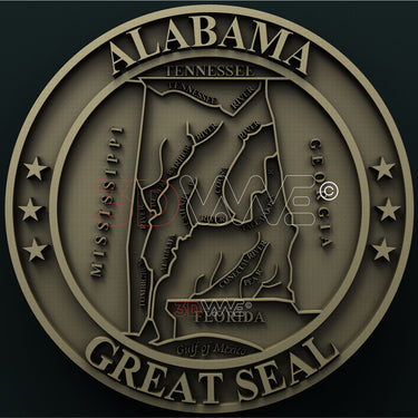 ALABAMA STATE SEAL 3D STL 3DWave